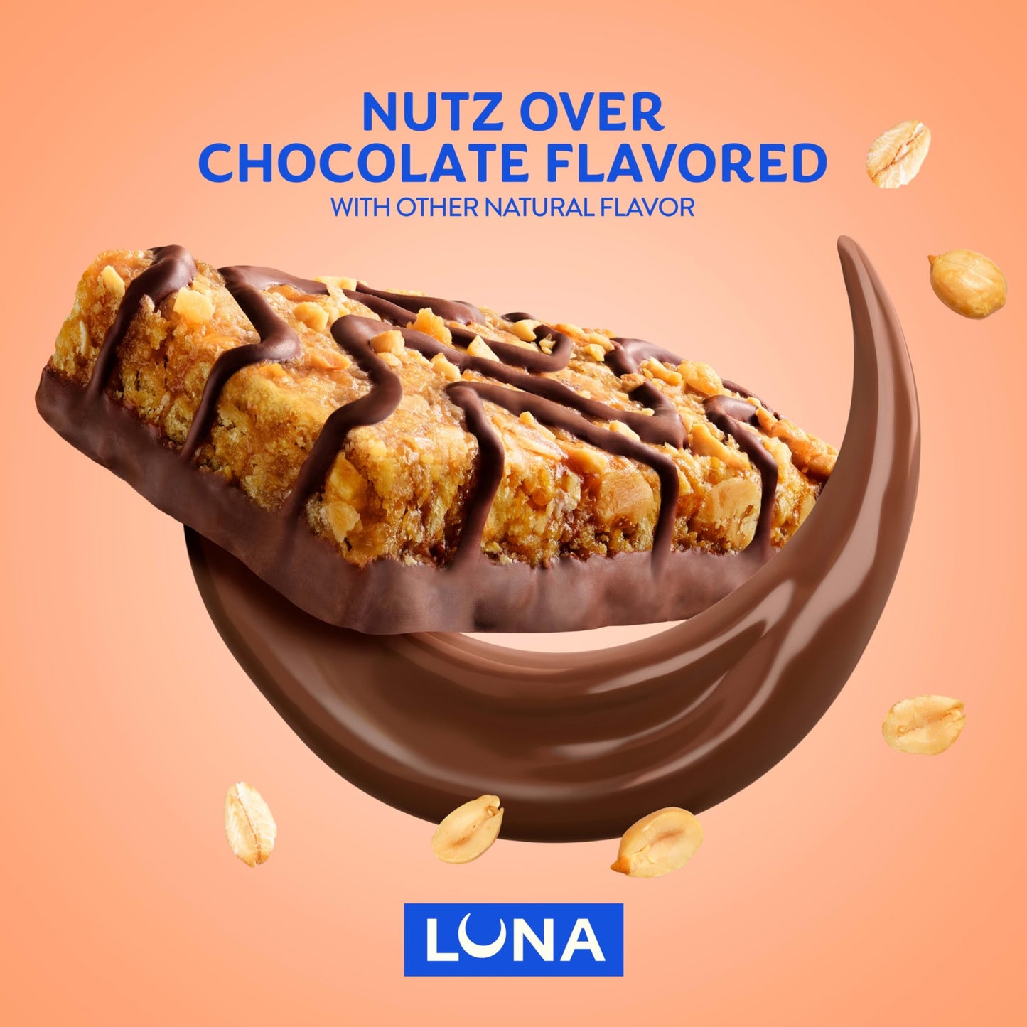 LUNA Bar - Nutz Over Chocolate Flavor - Snack Bars - Non-GMO - Gluten-Free Protein Bars - Made with Organic Oats (1 Count)