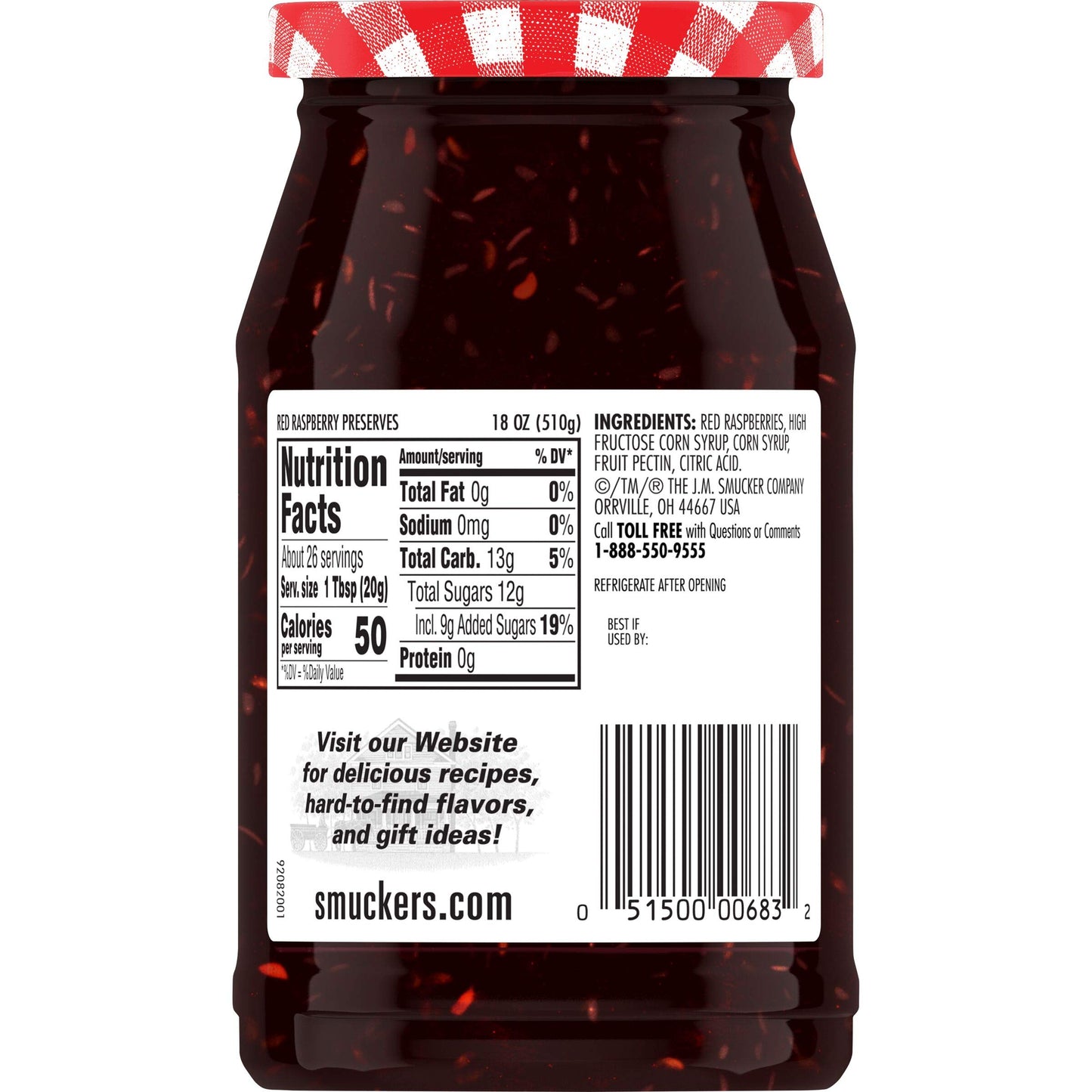 Smucker's Red Raspberry Preserves, 18 Ounces
