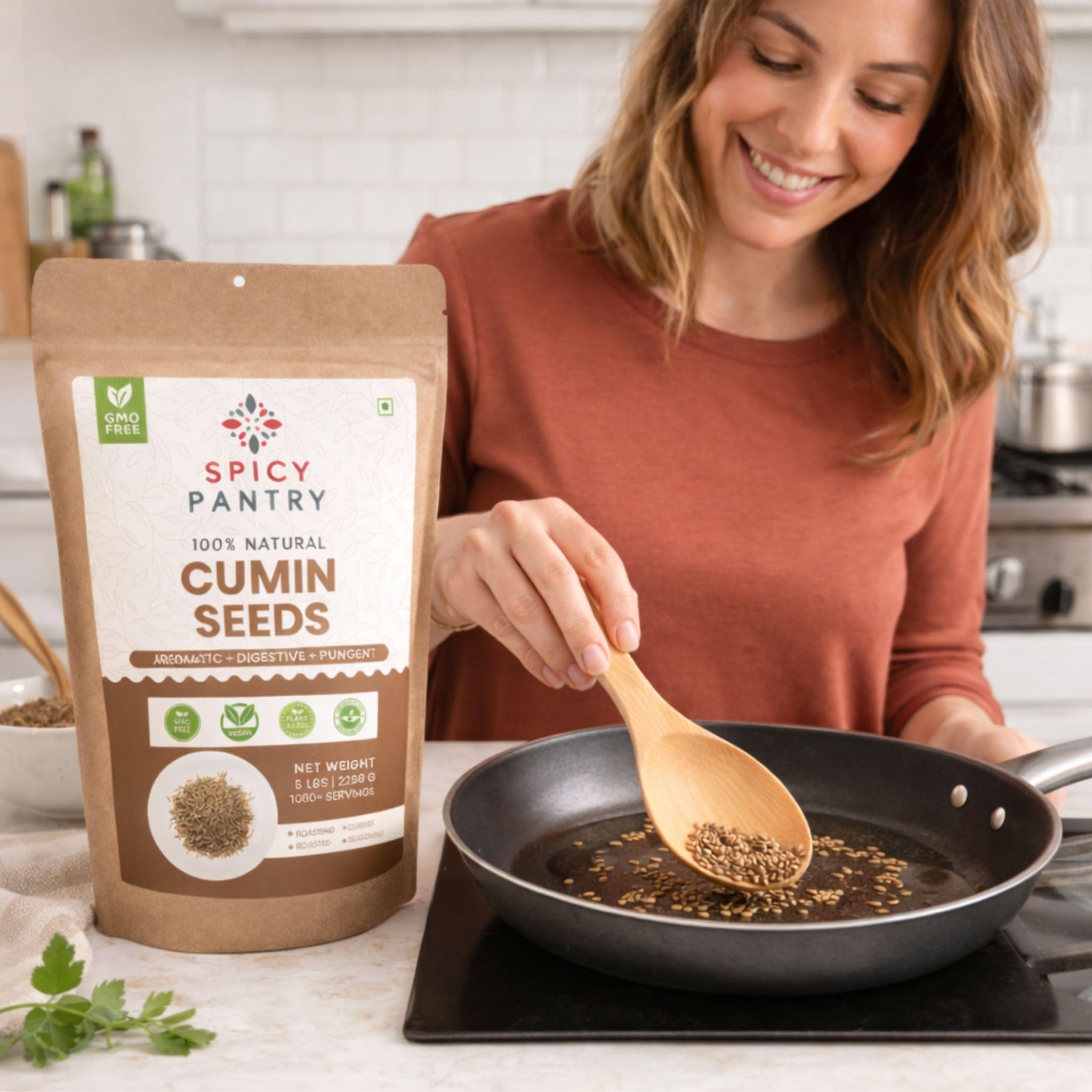 SPICY PANTRY Cumin Seeds 5 lbs - Whole Spice for Curries, Soups, Stews, Jeera Rice & Spice Blends - Non-GMO, Gluten Friendly, Warm & Earthy Aroma