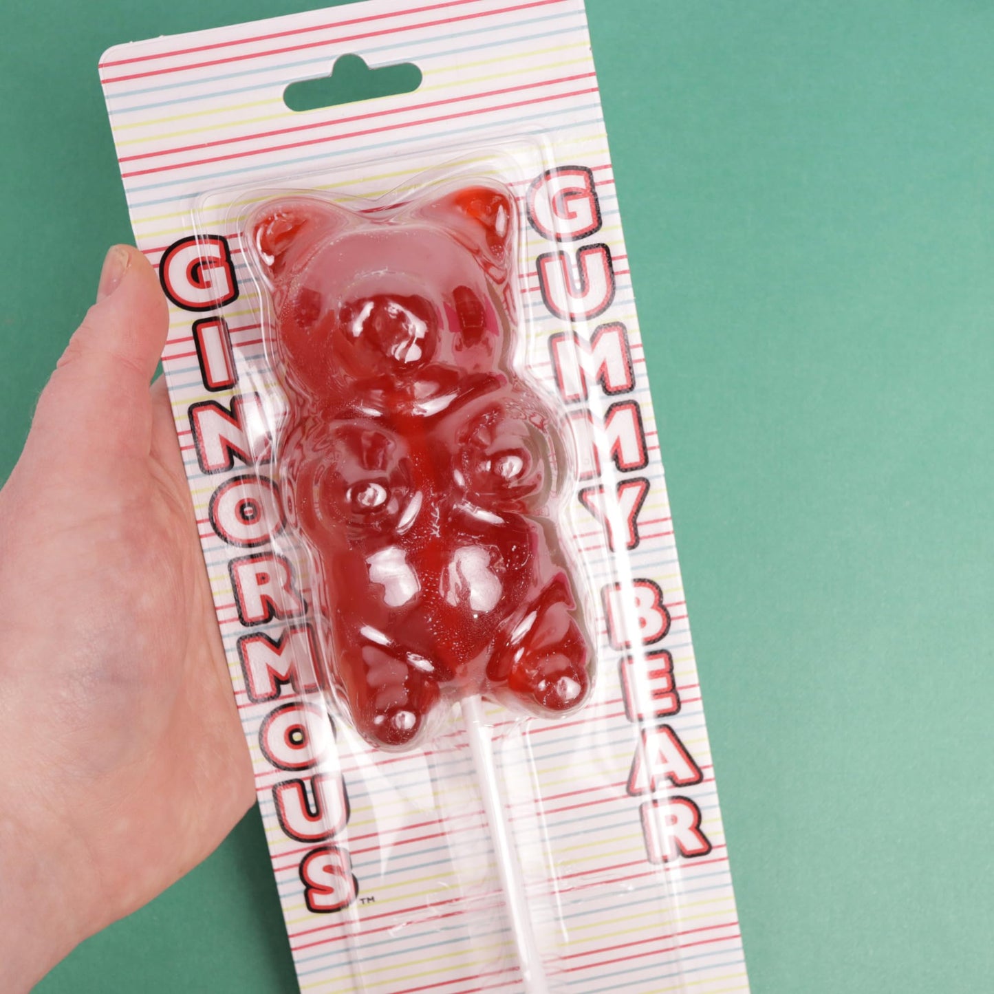 Gigantic Gummy Bear Lollipop, Cherry Flavored Giant Gummi, Great Candy Gift, 8 Ounces