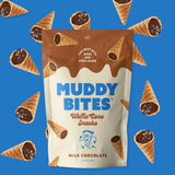 P&V Milk Chocolate Waffle Cone Snacks - 2.33oz Pouch (Pack of 3) | Crunchy Waffle Cone Bites Coated in Smooth Milk Chocolate | Perfect Snack