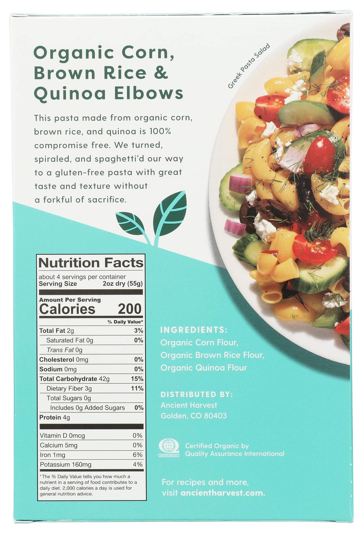 Ancient Harvest Quinoa Pasta, Elbows, 8 Ounce
