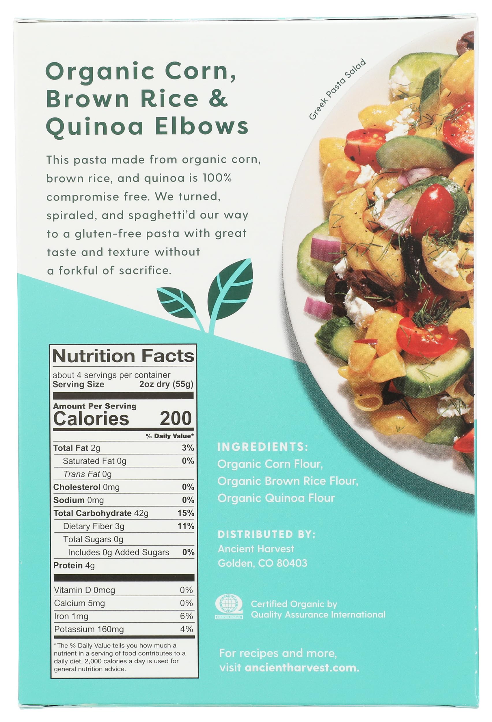 Ancient Harvest Quinoa Pasta, Elbows, 8 Ounce