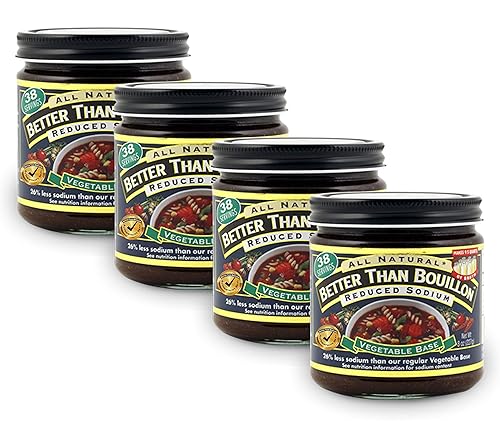 Better Than Bouillon Reduced Sodium Seasoned Vegetable Base 8 oz (Pack of 4)