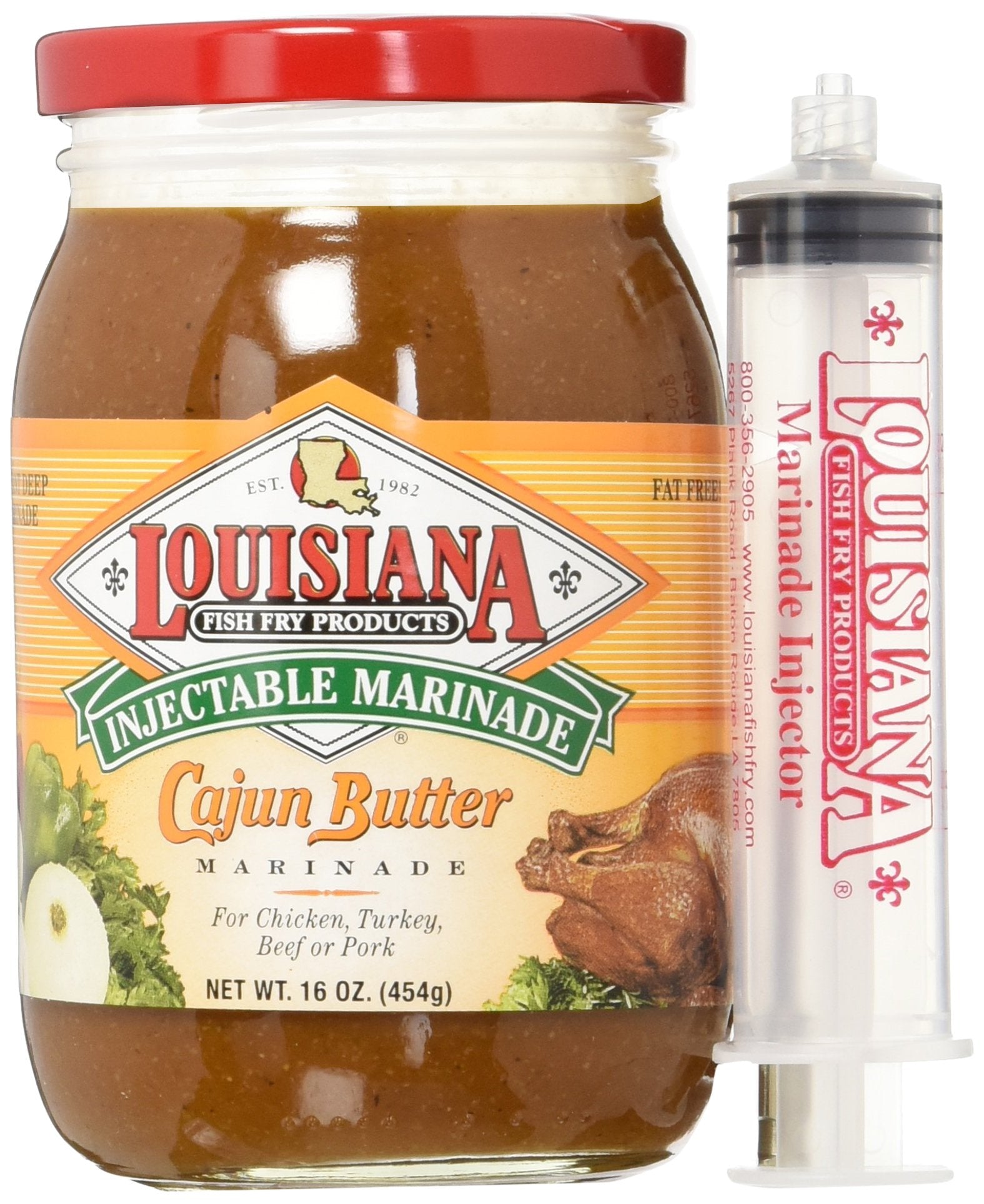 Louisiana fish fry Cajun Butter Marinade With Injector 16oz