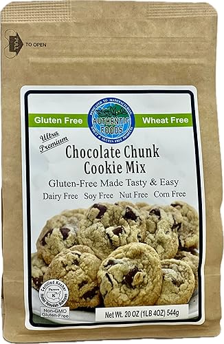 Authentic Foods Gluten Free Chocolate Chunk Cookie Mix, Packed with Premium Chocolate Chips, Non-GMO Project Verified, Plant Based, Kosher, Non-Dairy