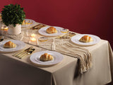 Munfix 100 White Plastic Plates Set, 50 Pcs 10 Inch Plastic Dinner Plates and 50 Pcs 7 Inch Plastic Dessert Plates, Elegant Fancy Heavy Duty
