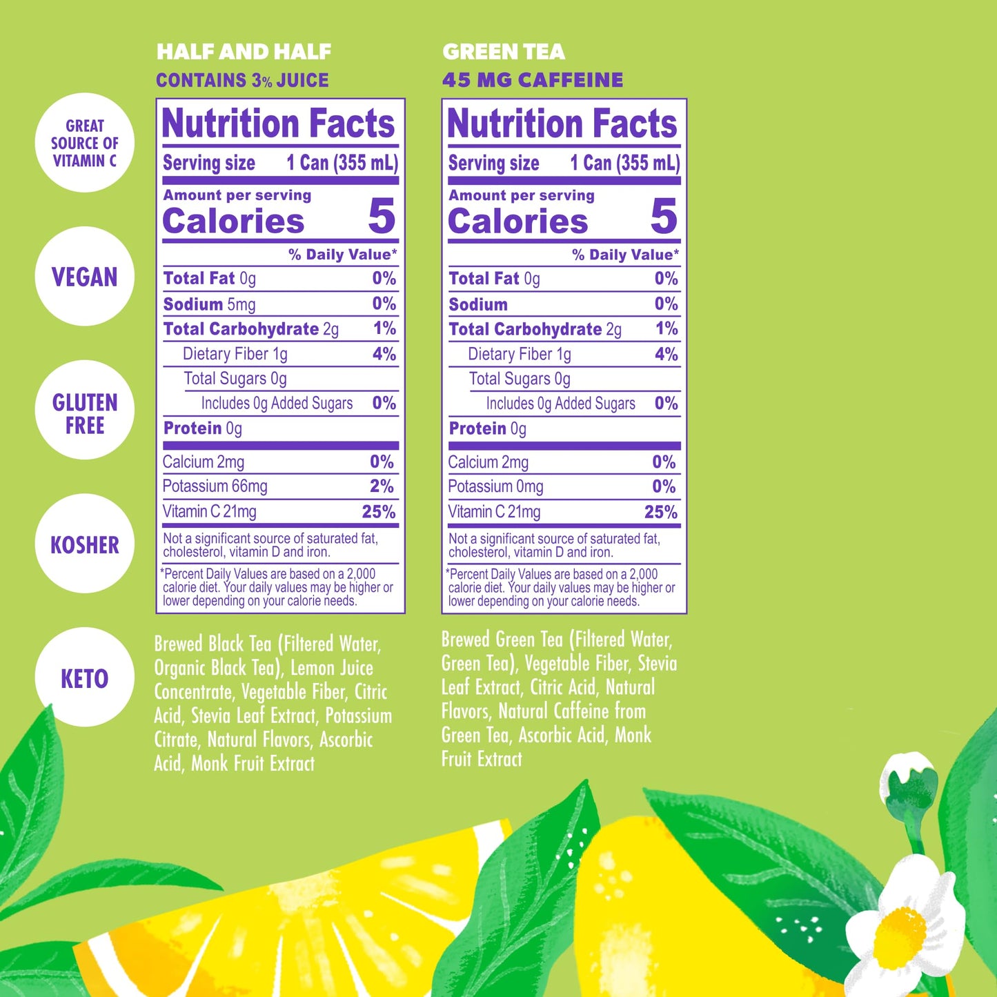 Swoon Iced Tea Variety Pack - Low Carb, Paleo-Friendly, Gluten-Free Keto Drink - Half + Half IcedTea Lemonade, Peach Iced Tea, and Lemon Tea - 12 fl