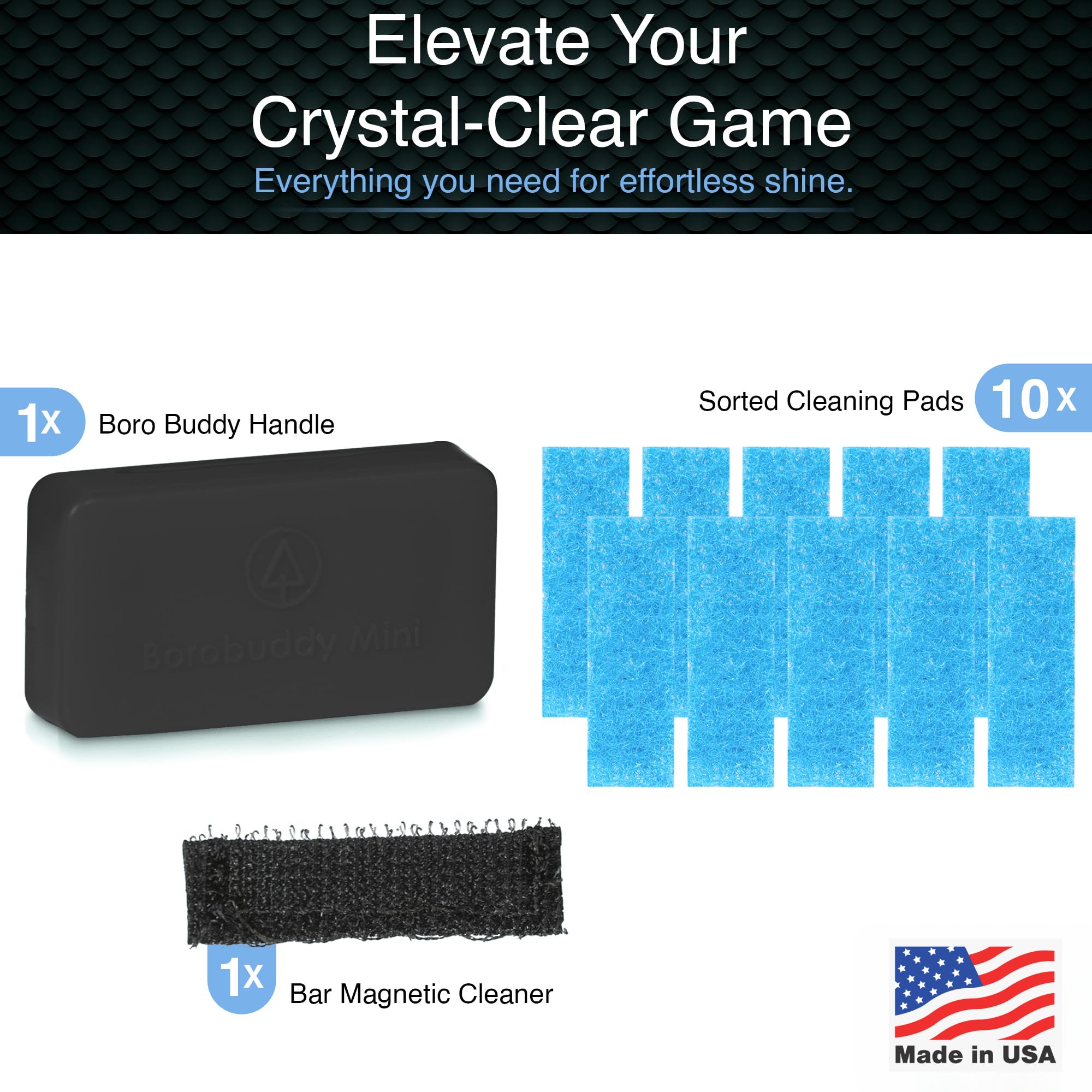 SNOWTREE Magnetic Glass Cleaner BoroBuddy | Glass Pieces, Bottles, Vases | Compact Design for Tighter Spaces & Smaller Glass Pieces | Double Sided |