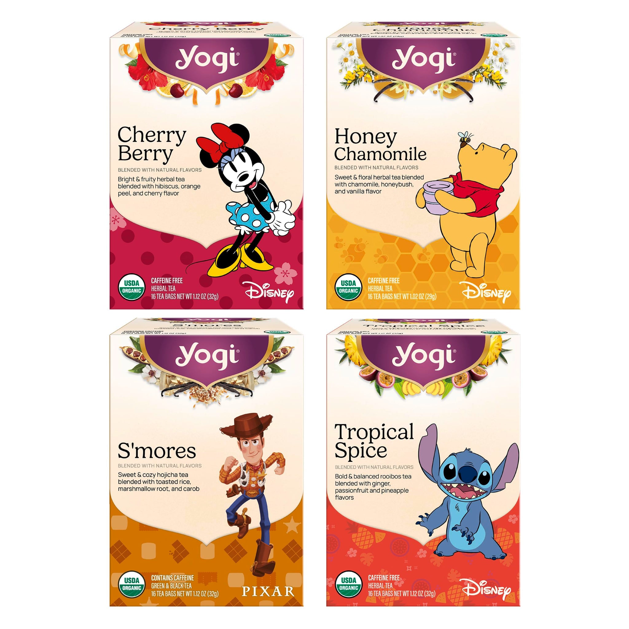 Yogi Tea Disney Inspired Variety Pack (4pk, 16ea) - Organic Herbal Tea Collection