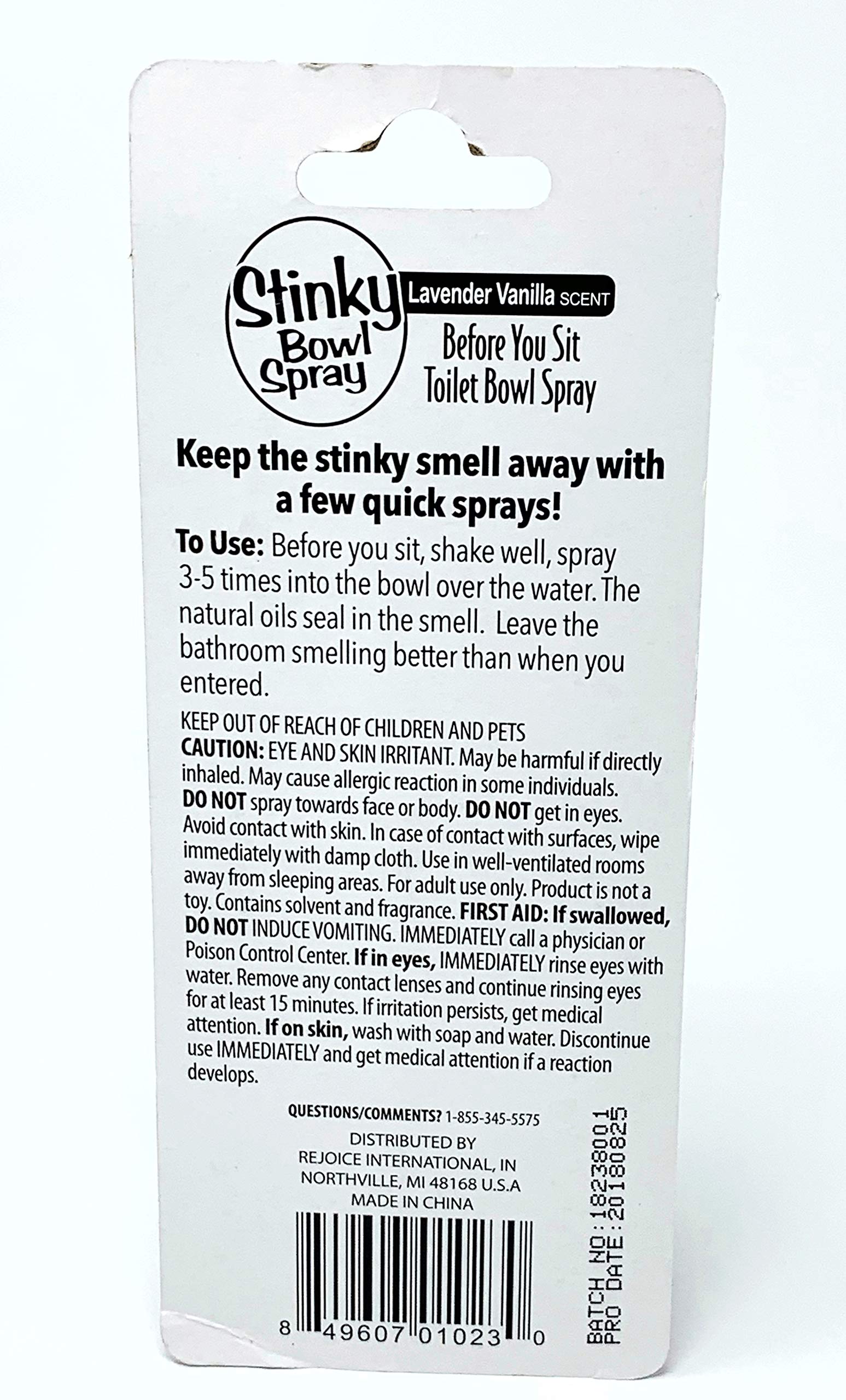 Stinky Bowl Spray - Lavender Vanilla - Before You sit, Bowl Spray - Keeps The Stink in The Bowl
