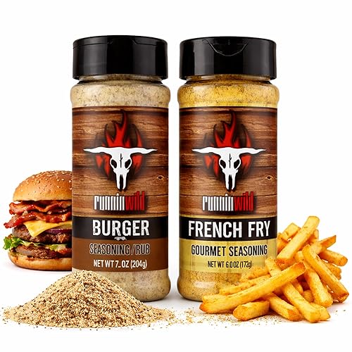 Burger & French Fry Seasoning Pack | No Artificial Flavors, No MSG added | Gourmet Seasoning for Hamburgers and Fries | Runnin' Wild Foods, 13.2