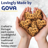 Goya Christmas Cookie Gift Collection, Festive Chocolate Claus Chip Heart-Shaped Christmas Cookies in Tin, Holiday Treats for Family & Friends, 9.5 oz