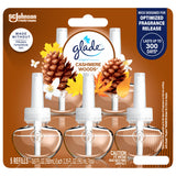 Glade PlugIns Refills Air Freshener, Scented and Essential Oils for Home and Bathroom, Cashmere Woods, 3.35 Fl Oz, 5 Count