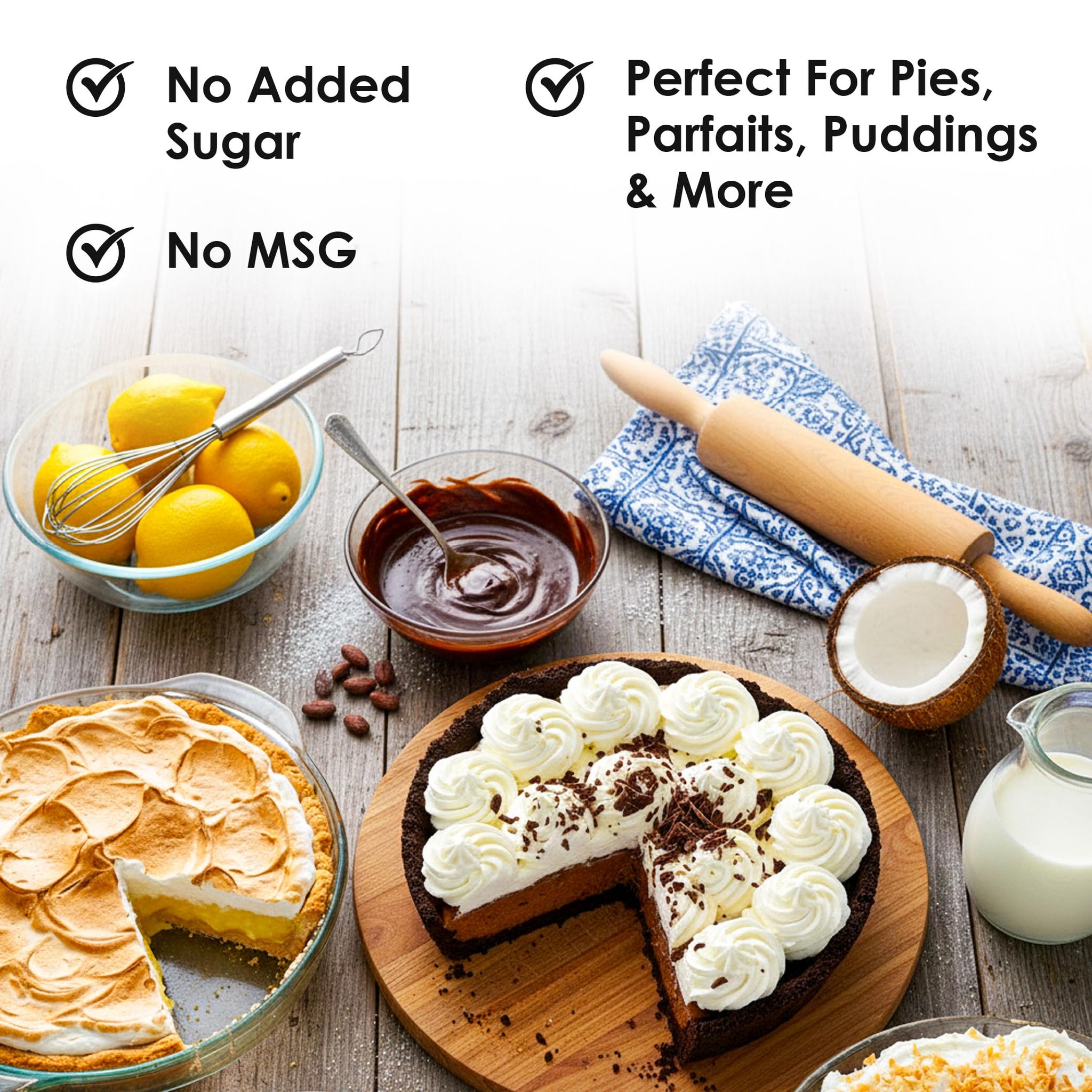 Rawleigh Pie Filling & Dessert Mixes: Pack of 3 - All 3 Flavors of Lemon, Chocolate, and Coconut. Instant Dessert Mix, Gluten Free, No MSG, Vegetarian