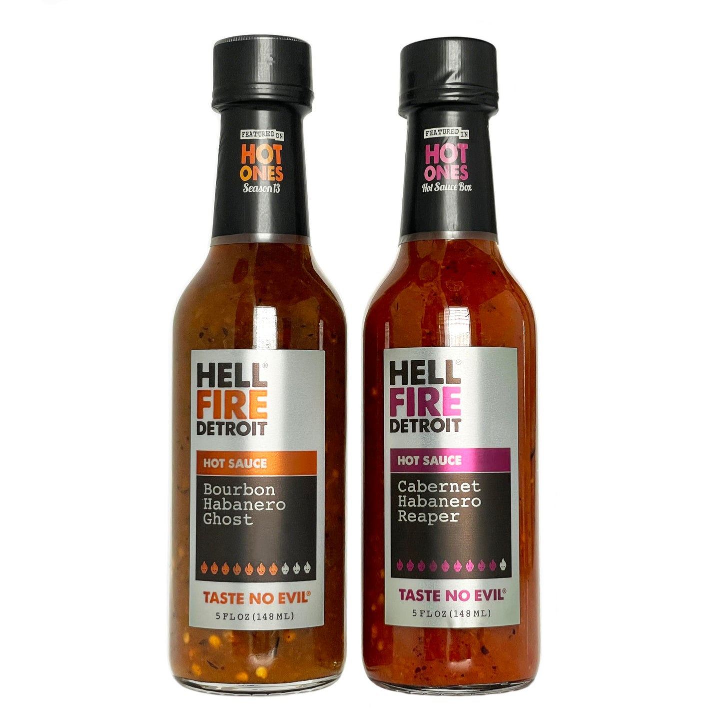 Hell Fire Detroit Hot Box #4 Gift Box (Superhot), Limited Edition, Crafted with Fresh, Fire-Roasted Bhut Jolokia, Trinidad Scorpion and Carolina
