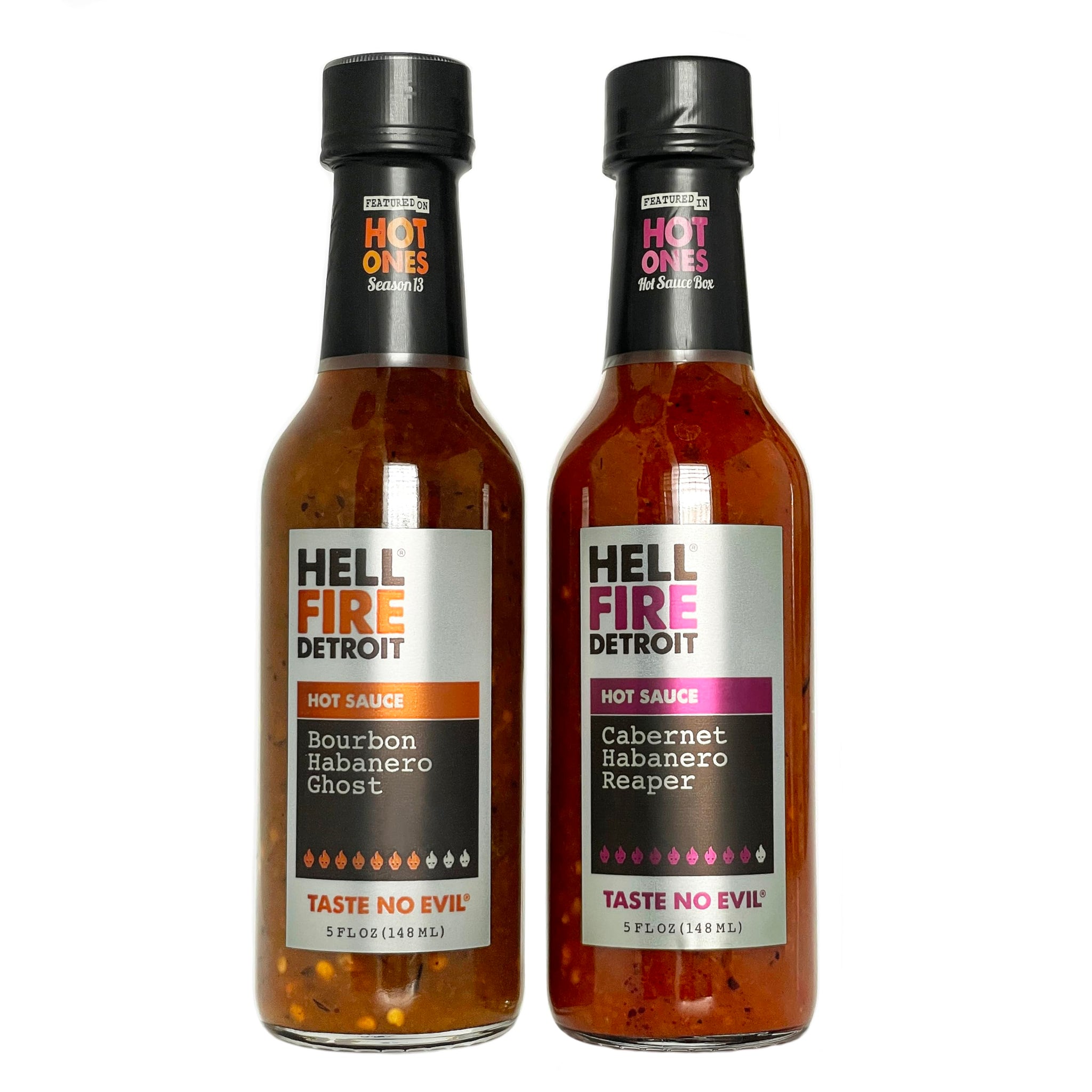 Hell Fire Detroit Hot Box #4 Gift Box (Superhot), Limited Edition, Crafted with Fresh, Fire-Roasted Bhut Jolokia, Trinidad Scorpion and Carolina