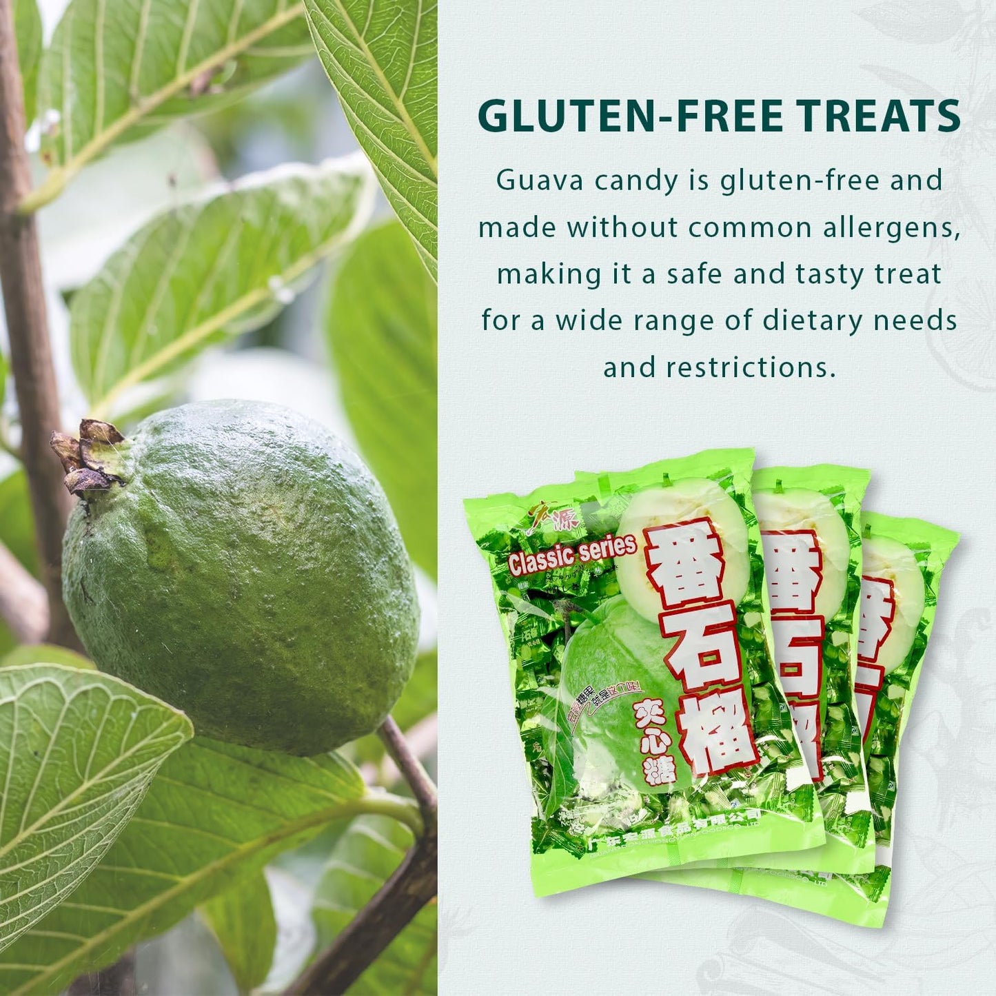Hongyuan Guava Candy, 12.3 oz (Pack of 2) Asian Fruit Hard Candy, Sweet & Tangy Tropical Flavor, Individually Wrapped for Sharing & Snacking
