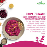 Alovitox Organic Beet Root Powder | 100% Fresh Beet Root Extract | Nitric Oxide Superfood High in Calcium, Iron, Potassium & Folate | Supports