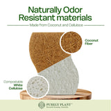 Purely Plant Natural Kitchen Sponges (12 Pack) - Biodegradable Cellulose & Coconut fiber Scrubber Dish Sponges, Eco-Friendly, Compostable