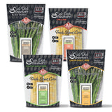JMB Produce Side Dish Steamers - Asparagus Lemon Garlic - Asparagus Black Truffle - Corn Roasted Garlic Herb - Corn Chili Lime - Meals Ready to Eat