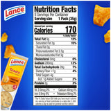 Lance Sandwich Crackers, Toasty Cheddar, 8 Individually Wrapped Packs, 6 Sandwiches Each