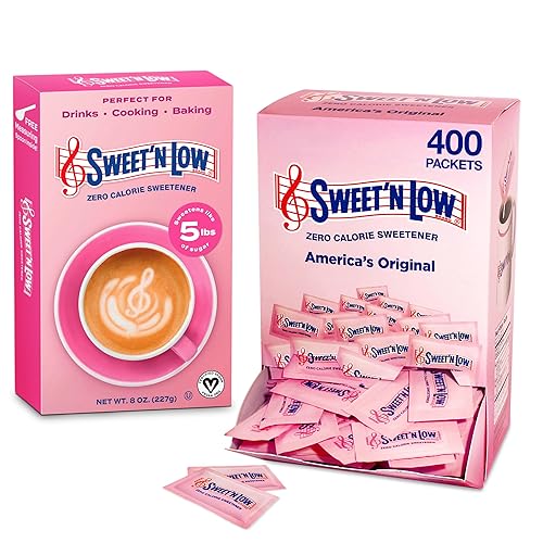Sweet’N Low Bundle, 400 Sweetener Packets for Coffee & Tea + 8 Oz Bulk Box for Cooking & Baking, Strawberry