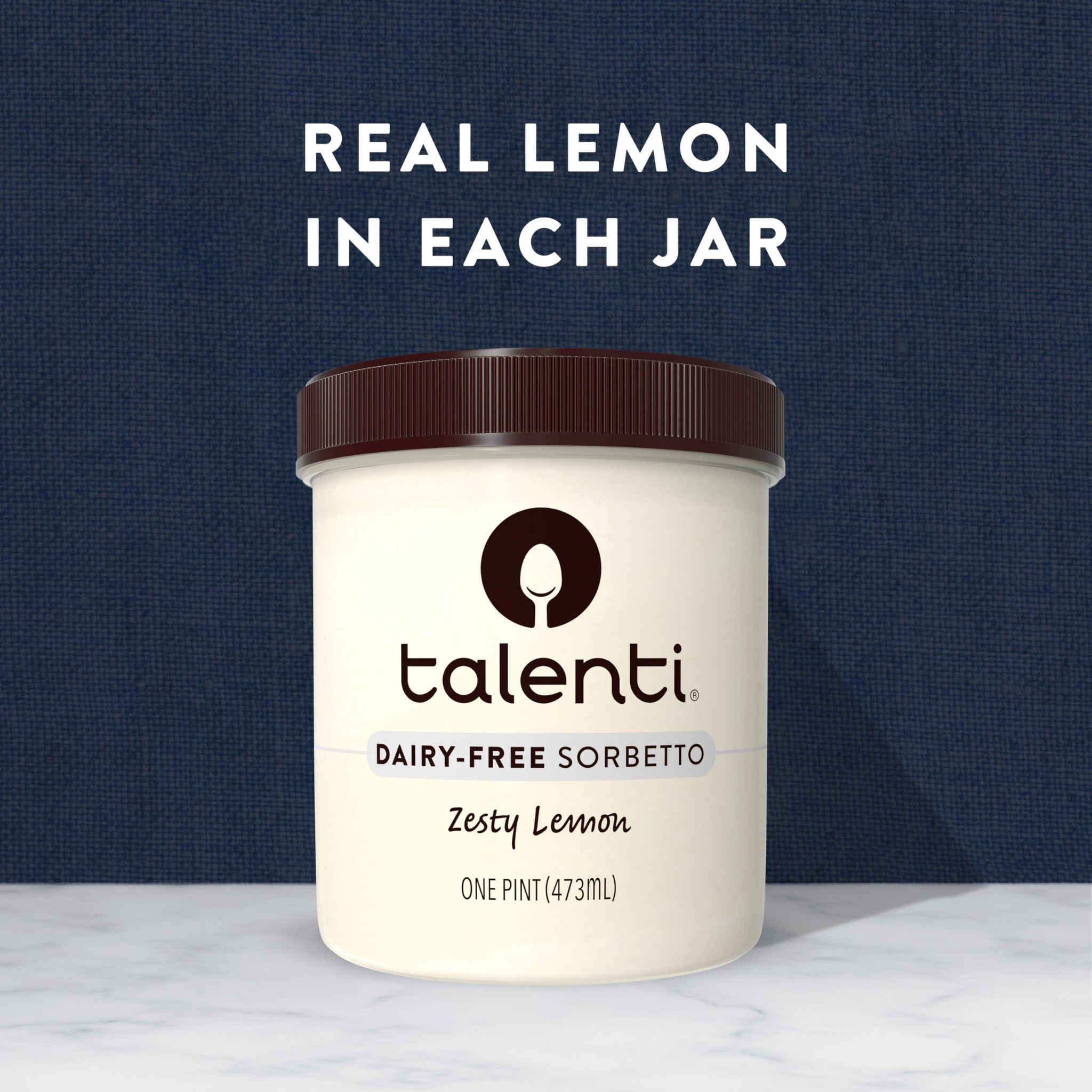 Talenti Dairy-Free Sorbetto Zesty Lemon for Your Next Indulgence, with Real Lemon in Each Jar, 1 pint