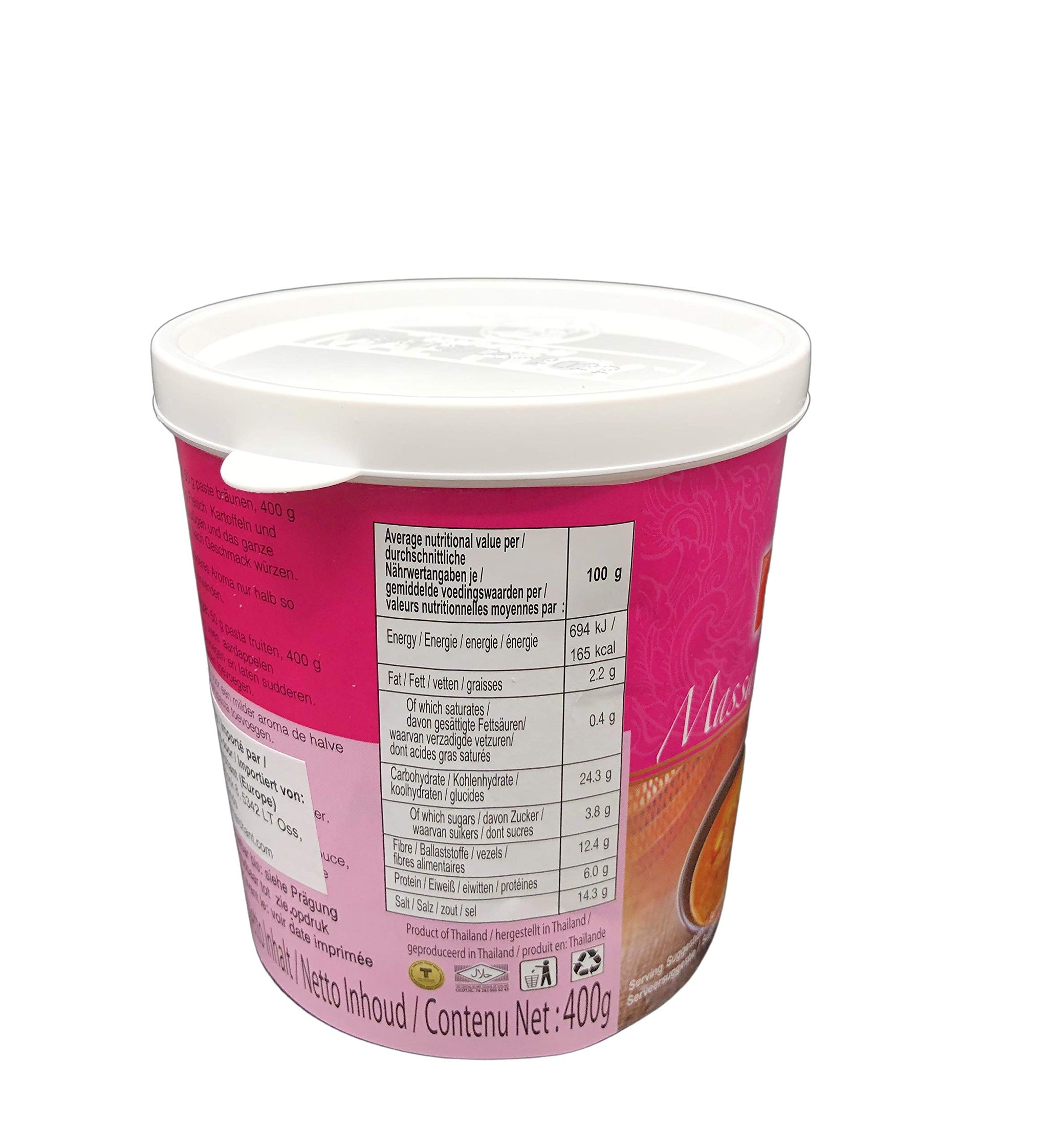 Mae Ploy Massaman Curry Paste 400g - Authentic Mild Thai Seasoning