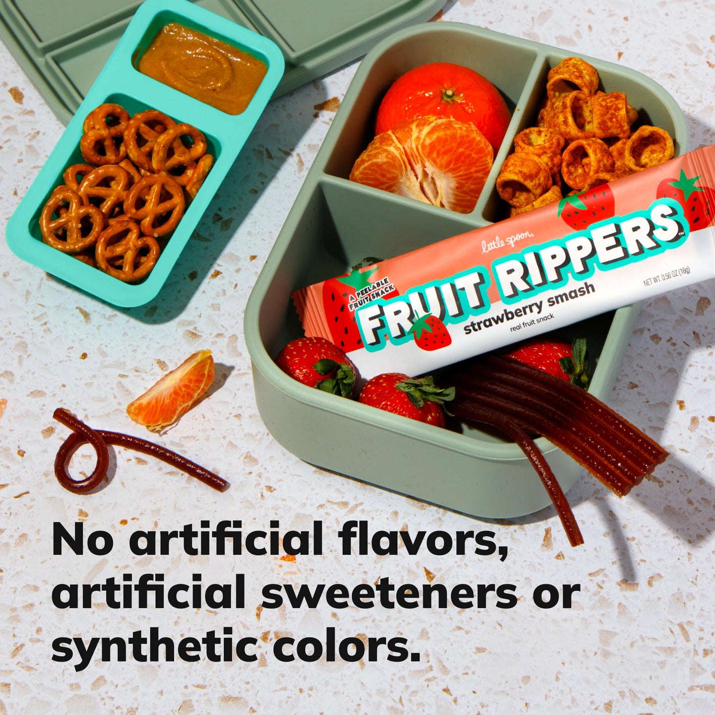 Little Spoon Strawberry Smash Fruit Ripper, With Strawberry + Apple, Real Fruit Snack for Kids, No Artificial Flavors or Dyes, Less Added Sugar