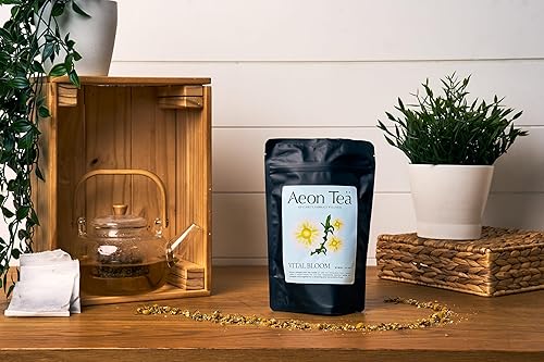 AeonTeä Organic Bamboo Tea Bags (25 Count) - Caffeine-Free Herbal Tea for Daily Beauty Wellness, Silica-Rich Bamboo Leaves, Smooth & Gentle