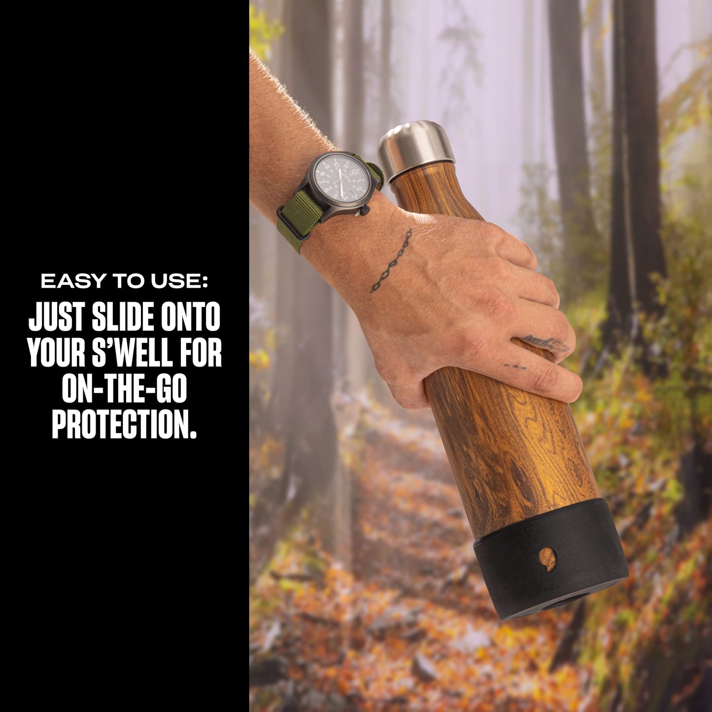 S'well Small Water Bottle Bumper Black Fits 17 ounces Bottles Keep Your S'well Protected On The Go Easy Slide On and No Slip Grip