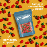 Strawberry Hard Candy Individually Wrapped by Cambie, 4 lbs of Strawberry Candy with a Deliciously Sweet Hard Exterior with a Soft, Fruit-Filled