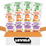 LEVELS 4D Sweet Cinnamon Churro Chips, Nacho Cheese & Chili Lime (12-Pack) by Brent Rivera - Gluten-Free, Non-GMO, Crispy Avocado Oil Chips - Corn