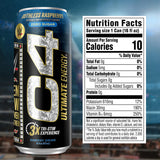 C4 Ultimate x WWE | 300mg Caffeine Sugar Free Energy Drink | Ruthless Raspberry| 16oz (Pack of 12)
