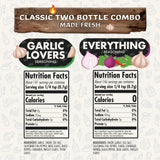 Classic Combo Pack of 2 Herb, Spice and Seasoning Gift Set - Everything, Garlic Lovers - Premium All Natural & Healthy Spice Blend - Low Sodium