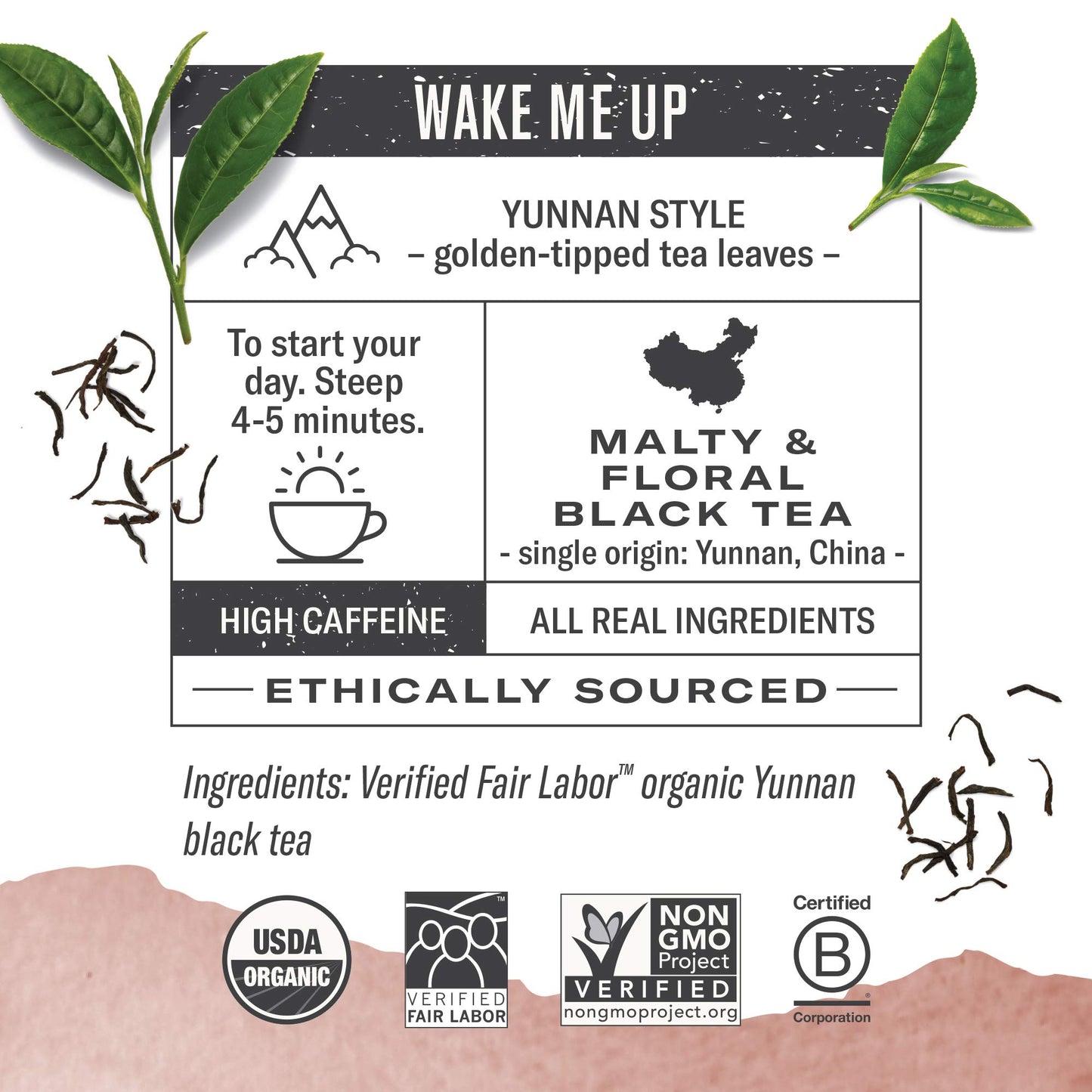 Numi Organic Tea Chinese Breakfast, 18 Count Box Of Tea Bags (Pack Of 6), Yunnan Black Tea