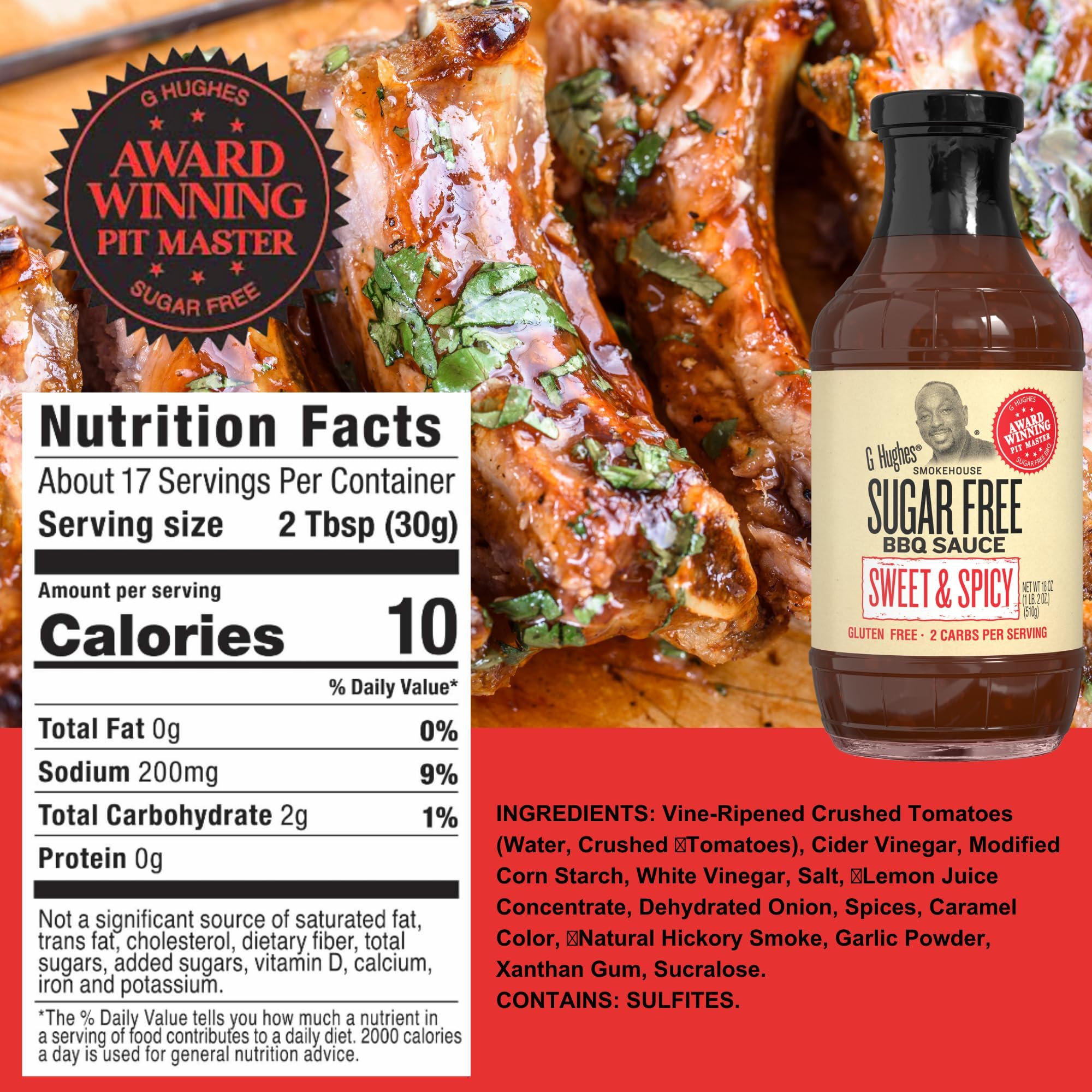 G Hughes Sugar Free Mesquite, Sweet Heat, Sweet and Spicy - 18 Oz (3-Pack)