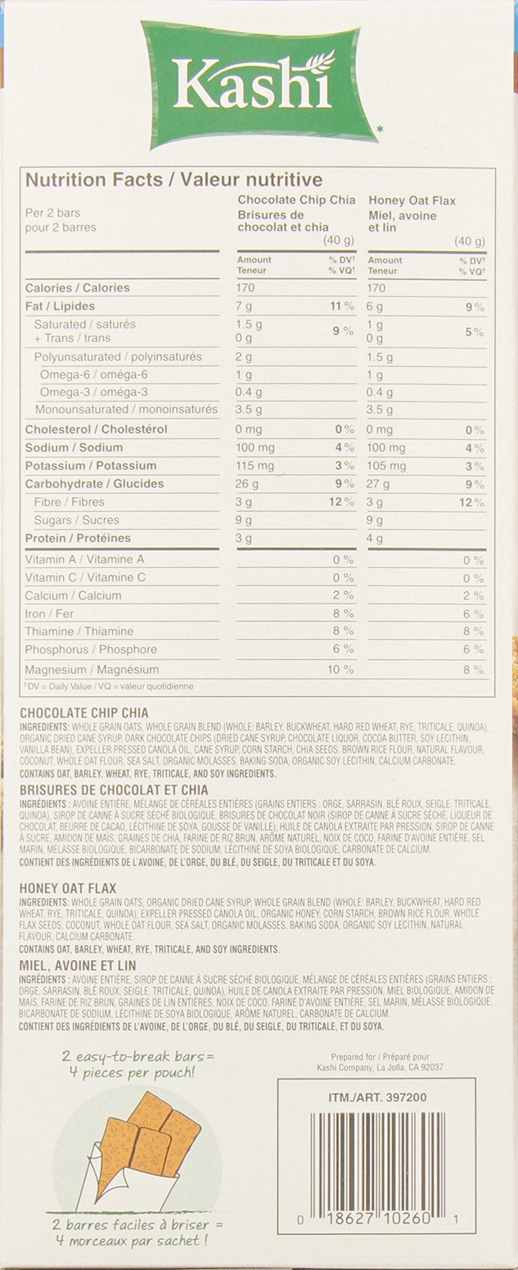 KASHI Seven Grain with Quinoa Bars, 40 Count