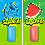 Pur, Jumbo Sourz Gum, Aspartame Free Chewing Gum, 100% Xylitol, Natural Flavor, Sour Blue Raspberry and Sour Watermelon, 20 Count