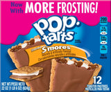 Pop-Tarts Breakfast Toaster Pastries, Frosted S'mores Flavored, 22 oz, 12 count(Pack of 12)