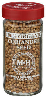 Morton & Bassett Organic Coriander Seed, 1.2 OZ