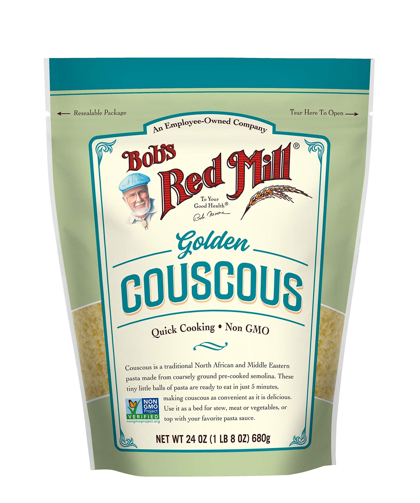Bob's Red Mill Golden Couscous, Quick Cooking - 24 Ounce (Pack of 1), Non-GMO, Vegan, Moroccan-Style Wheat Couscous Pasta