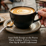 Whole Bean Coffee Medium Roast, Super Crema Arabica and Robusta Blend, Low Acid, Bold & Nutty Flavor, 12oz Bag, Fresh Artisan Roast from Puglia