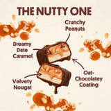 Harken Sweets The Nutty One, Oat Milk Chocolate Candy Bars with Peanuts and Date Caramel, Sweetened with Dates and No Sugar Added, High Fiber Snack
