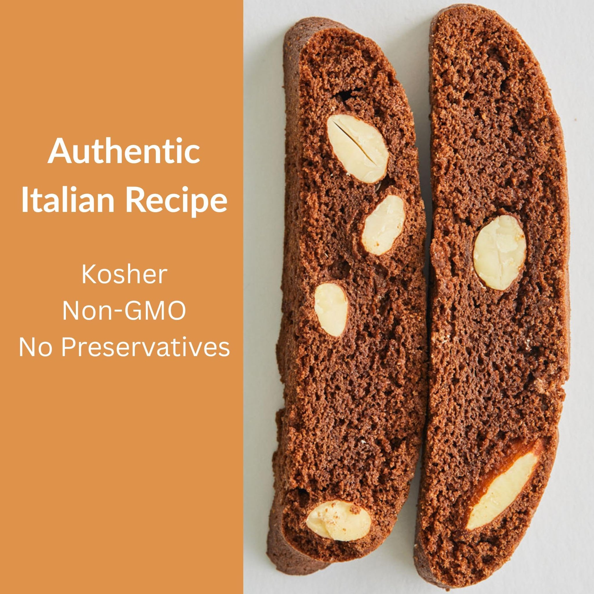 DeLallo Chocolate Almond Biscotti Cookies, Twice-Baked Authentic Italian Recipe, All Natural Tuscany Biscuits with Rich Cocoa and Sweet Almonds