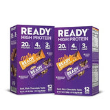 Ready® High Protein 20g Bar - Chocolate Chip Cookie Dough & Caramel Crunch Variety Pack | Low Sugar | No Artificial Sweeteners | No Sucralose | Twin