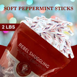 Christmas Soft Peppermint Sticks Candy Bulk 2lb Bag, Individually Wrapped Mints by Rebel Smuggling Galactic Emporium