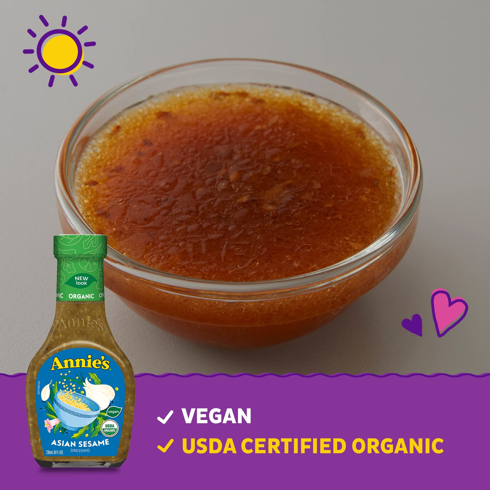 Annie's Organic Asian Sesame Salad Dressing, Non-GMO, 8 fl oz