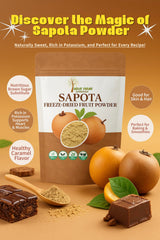 Indus Farms Sapota Freeze-Dried Fruit Powder, Unique Flavor For Smoothies, Baking, Desserts & Functional Beverages, Natural Sweetener, No Additives or